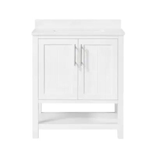 30" White Bathroom Vanity - Lot 310