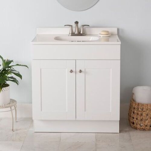30" White Bathroom Vanity - Lot 183