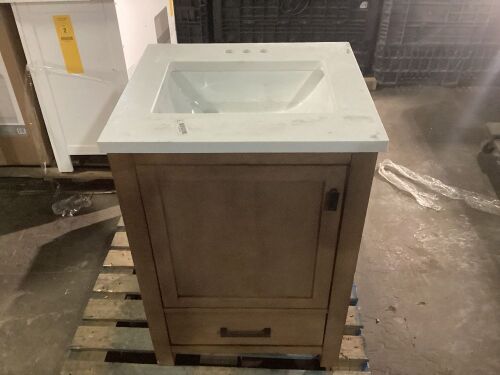 Natural Oak Bathroom Vanity - Damaged - Lot 109