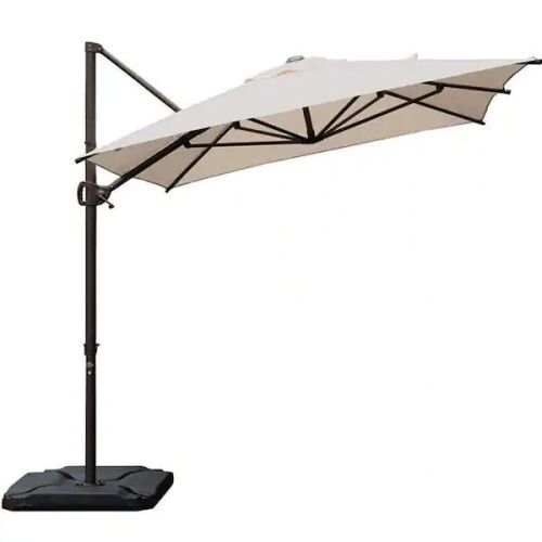 9' Offset Cantilever Patio Umbrella - Beige - Lot 540