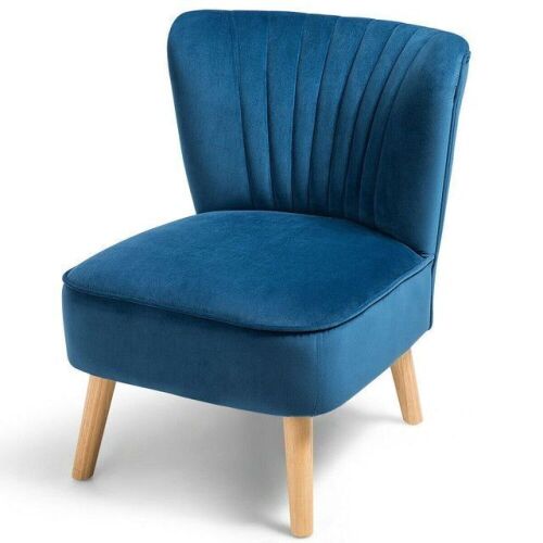 Armless Accent Chair Modern Velvet Leisure Chair - Lot 639