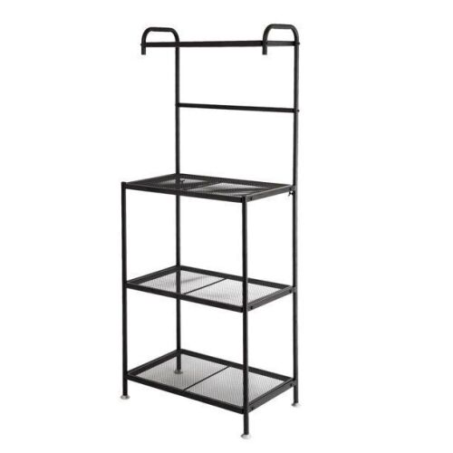 4 Tier Black Bakers Rack Kitchen Shelf  - Lot 321