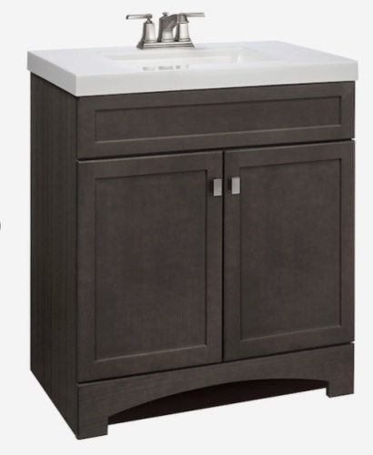 Style Selections Drayden 30-in Heirloom Single Sink Bathroom Vanity with White Cultured Marble Top, E-Commerce Return/Appears New - Lot 12