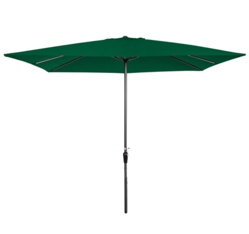 Rectangular Patio Umbrella w/ Easy Crank, UV-Resistant Fabric - 8x11ft, Green, Appears New - Lot 102