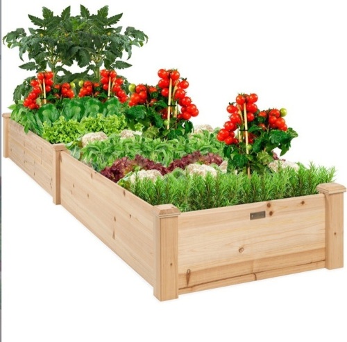 8x2ft Wooden Raised Garden Bed Planter for Garden, Lawn, Yard, Appears New - Lot 108