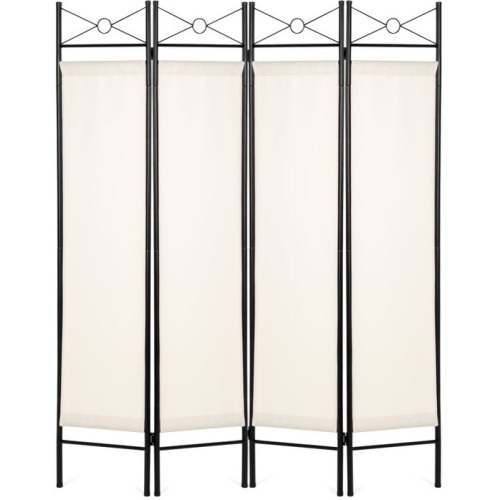 4-Panel Folding Privacy Screen Room Divider Decoration Accent, 6ft, White, Appears New - Lot 109
