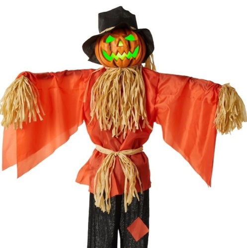 Husker The Corn Keeper Animatronic Scarecrow Halloween Decor w/ LED Eyes, Appears New - Lot 138