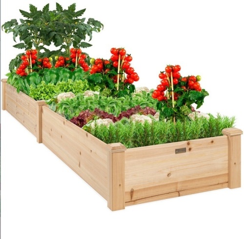 8x2ft Wooden Raised Garden Bed Planter for Garden, Lawn, Yard, Appears New - Lot 143