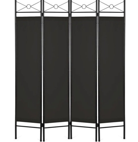 4-Panel Folding Privacy Screen Room Divider Decoration Accent, 6ft, Black, Appears New - Lot 150