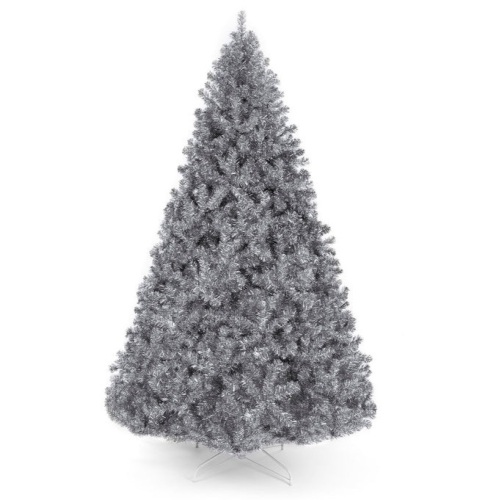 Silver Artificial Tinsel Christmas Tree w/ Foldable Stand, 7.5ft, Appears New - Lot 160