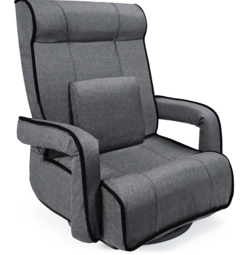Oversized Swivel Gaming Floor Chair w/ Armrest, Adjustable Backrest, Dark Gray, Appears New - Lot 241