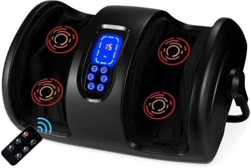 Reflexology Shiatsu Foot Massager w/ High-Intensity Rollers, Remote Control, Satin Black, Powers On, Appears New - Lot 306