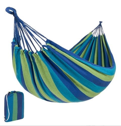 2-Person Brazilian-Style Double Hammock w/ Portable Carrying Bag, Lot of 2, Blue, Orange, Appears New - Lot 355