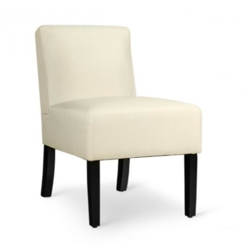 Accent Chair Fabric Upholstered Leisure Chair With Wooden Legs Beige, Appears New - Lot 260