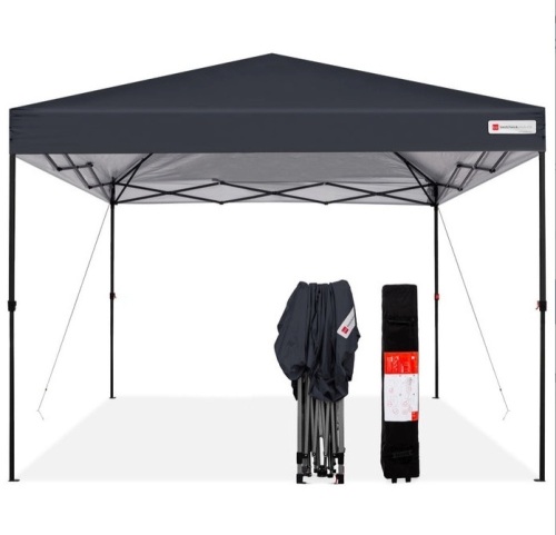 One-Person Setup Instant Pop Up Canopy w/ Wheeled Bag - 10x10ft, Gray, E-Commerce Return - Lot 198