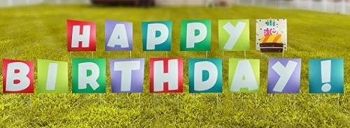 Melgar King Happy Birthday Yard Sign, Lot of 2, Appears New - Lot 367
