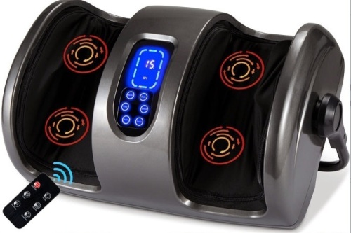 Reflexology Shiatsu Foot Massager w/ High-Intensity Rollers, Remote Control, Gray, Powers On, Appears New - Lot 392