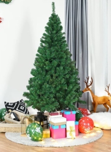 6Ft Artificial PVC Christmas Tree W/Stand Holiday Season Indoor Outdoor Green, Appears New - Lot 204
