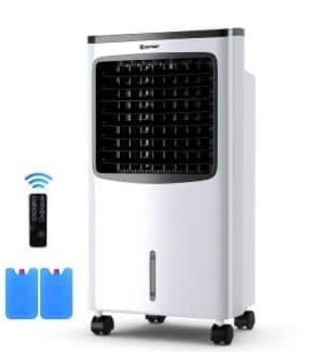 215 CFM 3-Speed Portable Evaporative Cooler Air Cooler Fan Filter Humidify Anion For 400 Sq.Ft. with Remote Control, Powers On, Appears New/Damaged Box - Lot 282