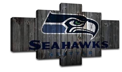 MIAUEN Seattle Seahawks Canvas Art Living Room Decor Framed Ready to Hang(60''Wx32''H), Appears New - Lot 374