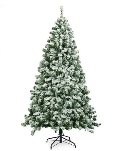 6 ft. Unlit Snow Flocked Hinged Pine Artificial Christmas Tree with 928 Branch Tips, Appears New, Untested - Lot 370
