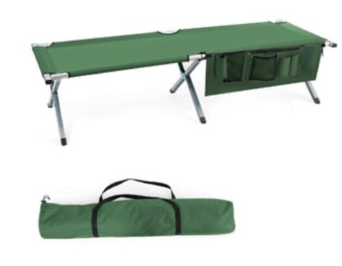 Folding Camping Cot Heavy-duty Camp Bed W/Carry Bag, Green, Appears New - Lot 364