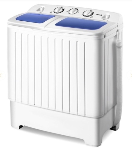 17.6 lbs Compact Twin Tub Spin Washing Machine Dryer, Appears New, Untested, Box Damaged - Lot 453