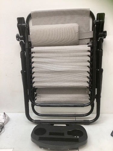 BCP, Set of 2 Adjustable Steel Mesh Zero Gravity Lounge Chair W/ Pillow & Cup Holder, Ice Gray - Lot 343