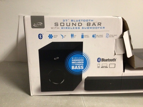 37" Bluetooth Soundbar w/ Wireless Subwoofer - Lot 517
