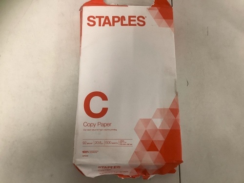 Lot of 8, Staples Brand, Copy Paper, 20 Lb., 500 Sheets per Reem - Lot 280