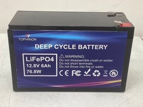 Tophinon Deep Cycle Battery, Untested, E-Comm Return - Lot 554