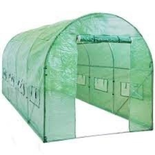 Walk-In Greenhouse Tunnel Tent w/ Roll-Up Windows, Zippered Door - 15x7x7ft - Lot 4166