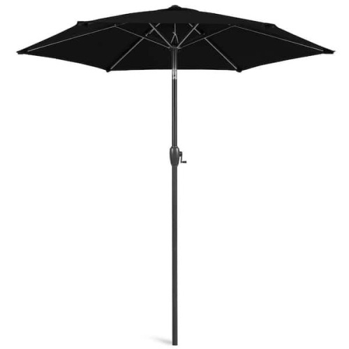 Outdoor Market Patio Umbrella w/ Push Button Tilt, Crank Lift - 7.5ft - Lot 4235