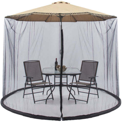 Adjustable Bug Net Accessory for Patio Umbrella w/ Zippered Door - Lot 4283