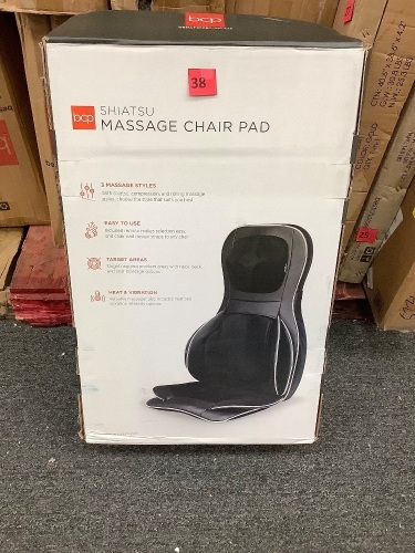 Air Compression Shiatsu Neck & Back Massager Seat w/ Heat, Rolling Massage - Lot 38