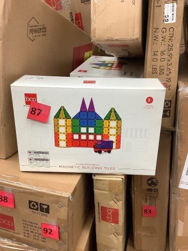 110 Piece Rainbow Magnetic Building Tiles - Lot 87