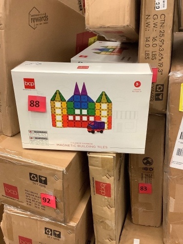 110 Piece Rainbow Magnetic Building Tiles - Lot 88