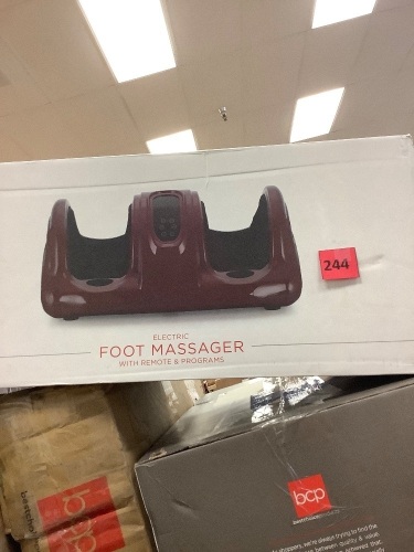 Therapeutic Foot Massager w/ High Intensity Rollers, Remote, 3 Modes - Lot 244