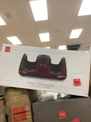 Therapeutic Foot Massager w/ High Intensity Rollers, Remote, 3 Modes - Lot 245