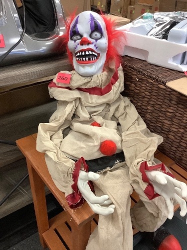 Scary Harry the Motion Activated Animatronic Killer Clown Halloween Prop - Lot 260