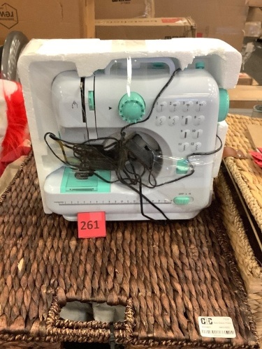 6V Portable Foot Pedal Sewing Machine w/ 12 Stitch Patterns - Lot 261