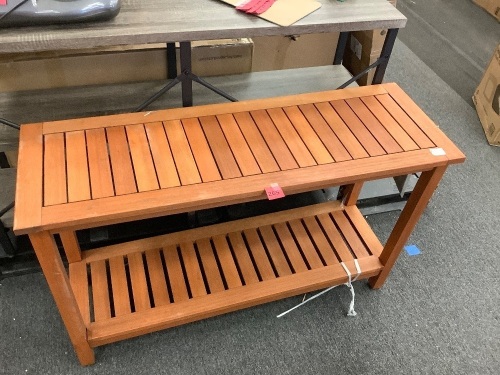 2-Shelf Wooden Console Table Storage Organizer w/ Natural Finish - 48in - Lot 265