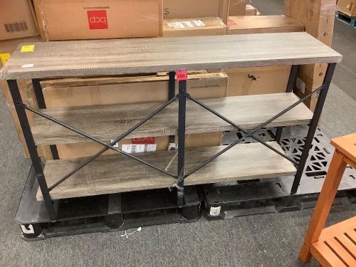 3-Tier Industrial Hallway Console Table for Living Room, Entry Way - 55in - Lot 266