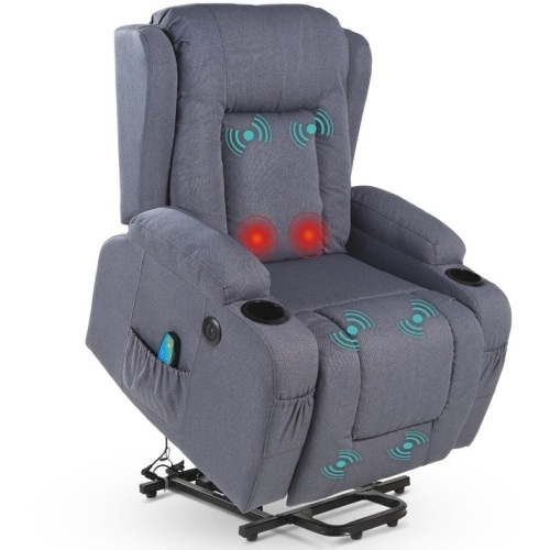 Electric Power Lift Recliner Massage Chair w/ Heat, USB Port, Cupholders - Lot 603