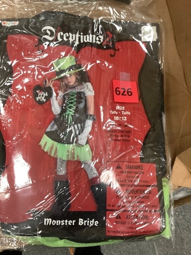 Size 10-12 Monster Bride Costume - Lot 626