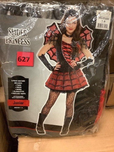 Junior Medium 7-9 Spider Princess Costume - Lot 627