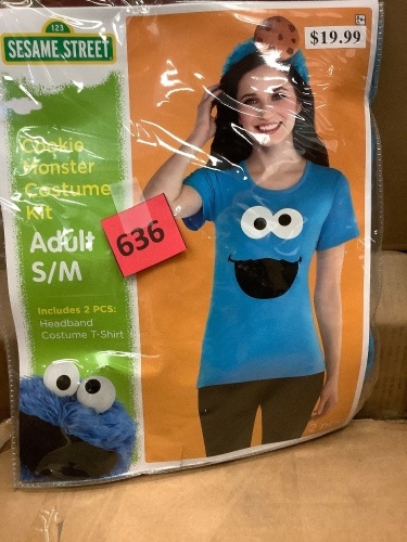 Adult S/M Cookie Monster Costume Kit - Lot 636