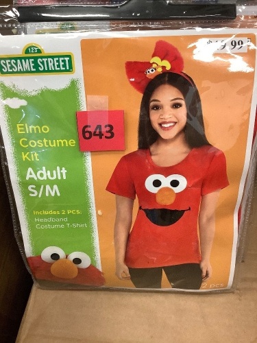 Adult S/M Elmo Costume Kit - Lot 643