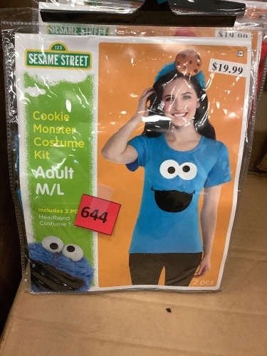 Adult S/M Cookie Monster Costume Kit - Lot 644