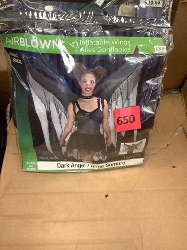 Adult Dark Angel Inflatable Wings - Lot 650